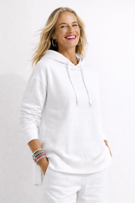 SLC WHITE WHITE SUPER BEEFY FLEECE HOOD