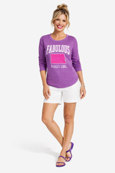 PURPLE FARGO GIRL LONG SLEEVE THERMAL TEE