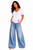 V NECK 100% COTTON TUNIC TEE WITH MAGENTA TRIM