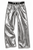 ALUMINUM FAUX LEATHER SLOUCHY TROUSER