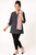 SLC BLACK DOUBLE FRONT SPLIT NECK TUNIC SLC BLACK DOUBLE FRONT SPLIT NECK TUNIC