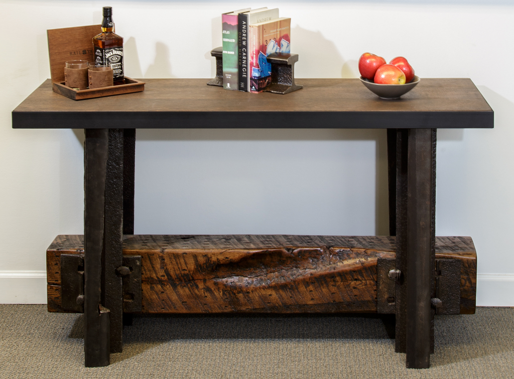 Double Track Credenza with Mahogany Tableop
