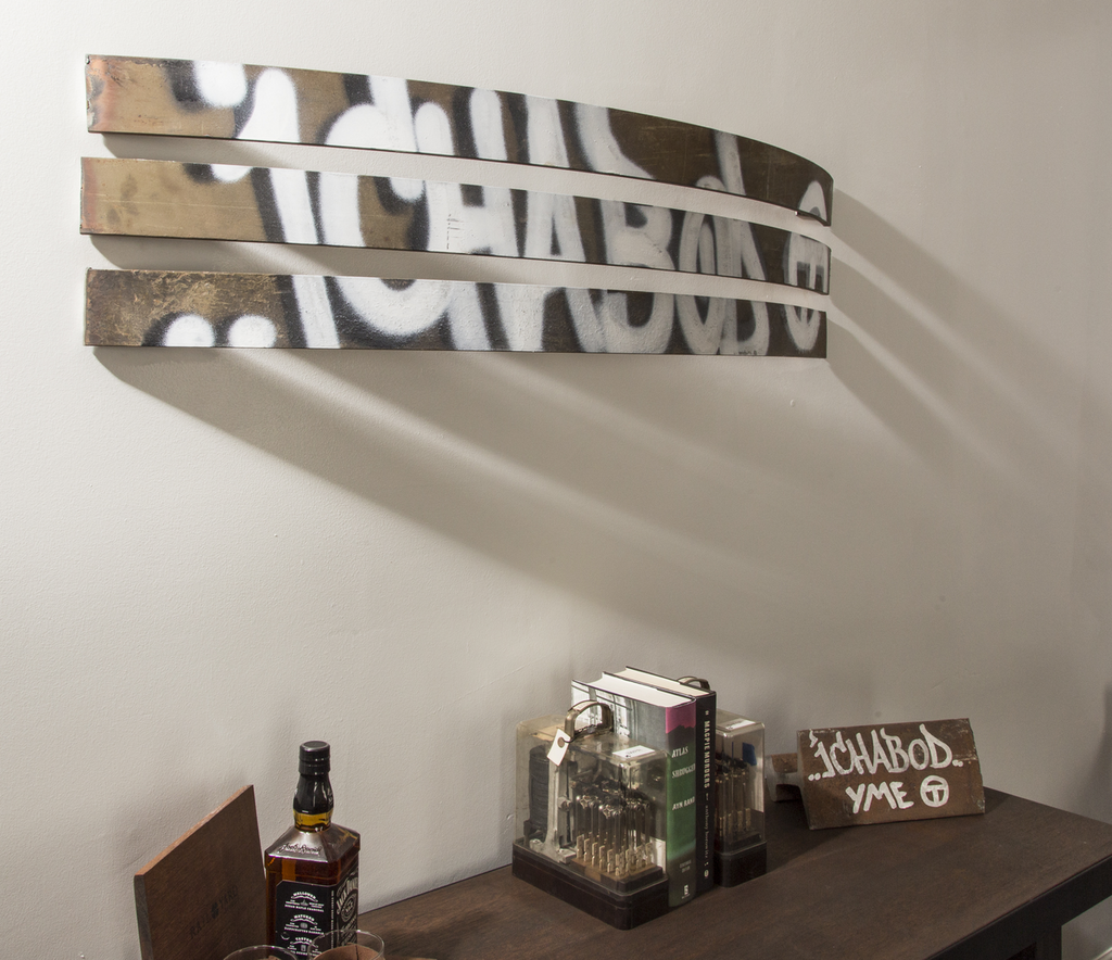 ICHABOD Triptych on Curved Sections of Tanker Straps