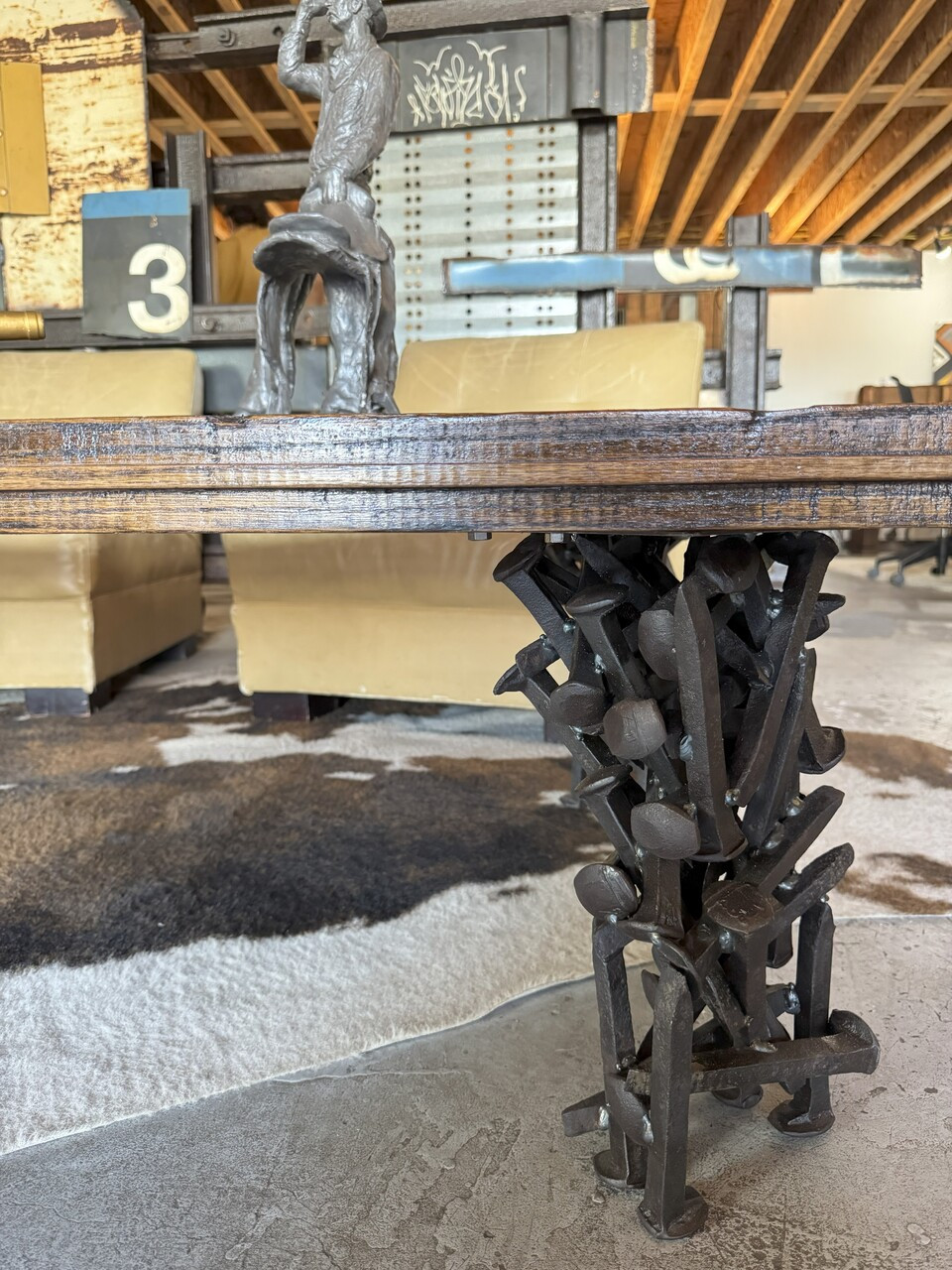 Ladder Rung Railroad Coffee Table with Industrial Style