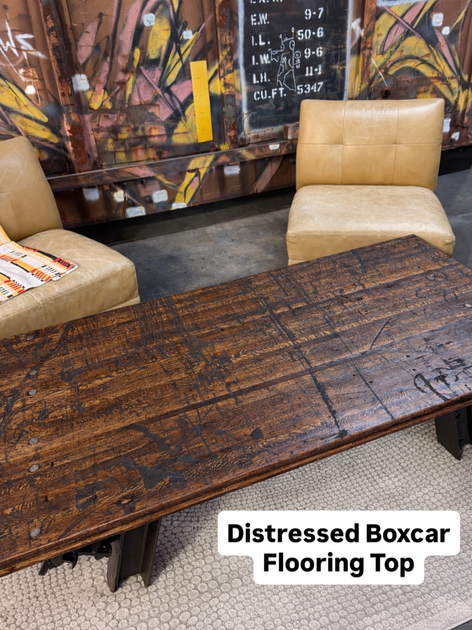 Ladder Rung Railroad Coffee Table with Industrial Style