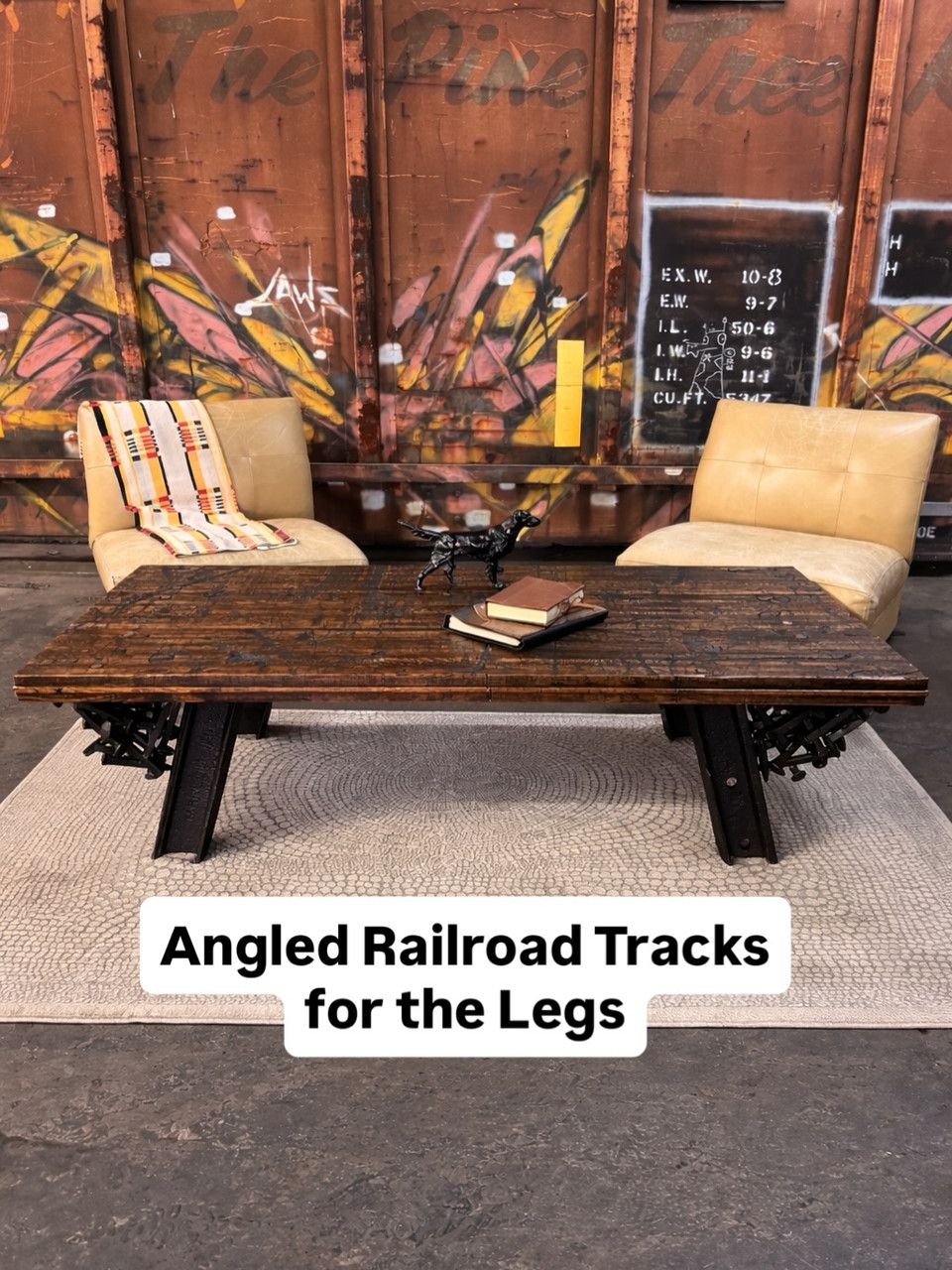 Ladder Rung Railroad Coffee Table with Industrial Style
