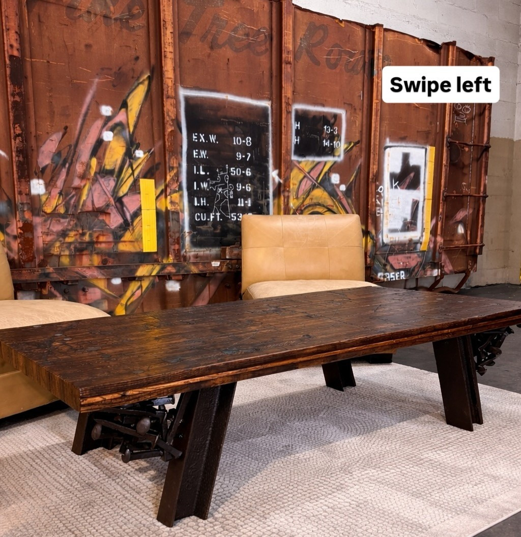Ladder Rung Railroad Coffee Table with Industrial Style