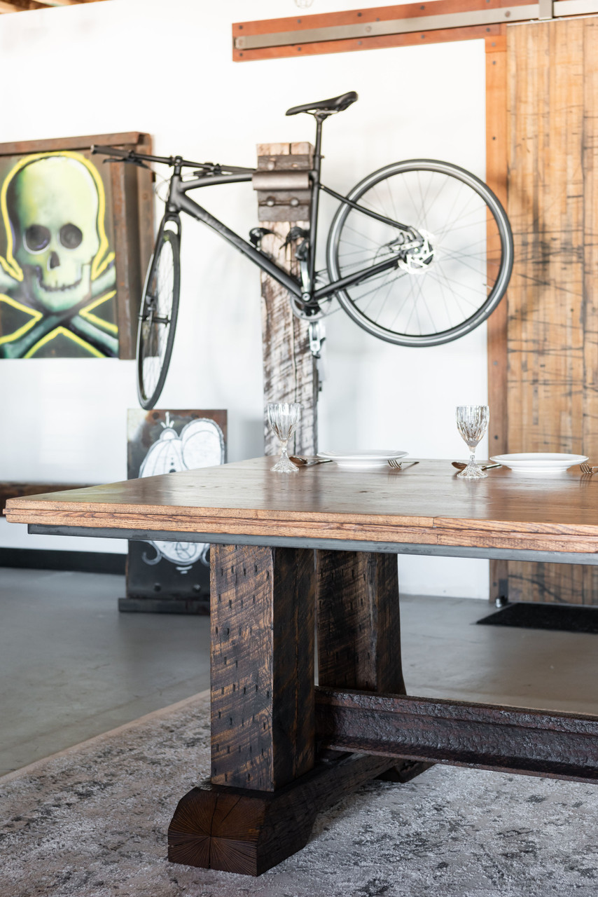 Rough Hewn Trestle Dining and Conference Table
