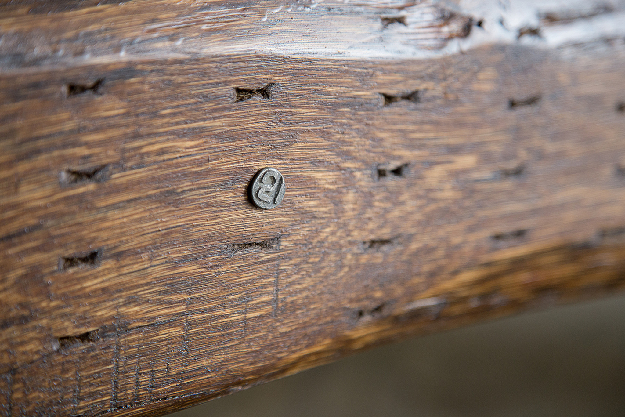 individually numbered oak hardwood bench furniture