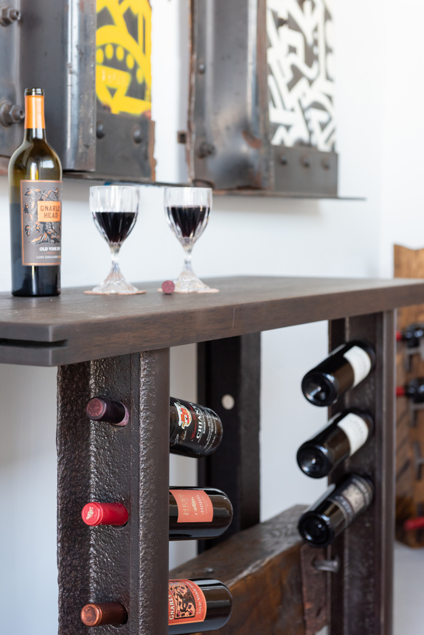Combination Wine Rack & Tasting Table for Wine Enthusiasts