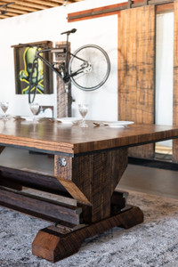 Executive interior designer timber railroad dining table