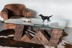 Modern interior restoration wood grain coffee table