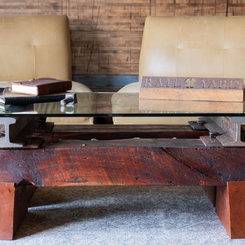 industrial modern custom cherry coffee table