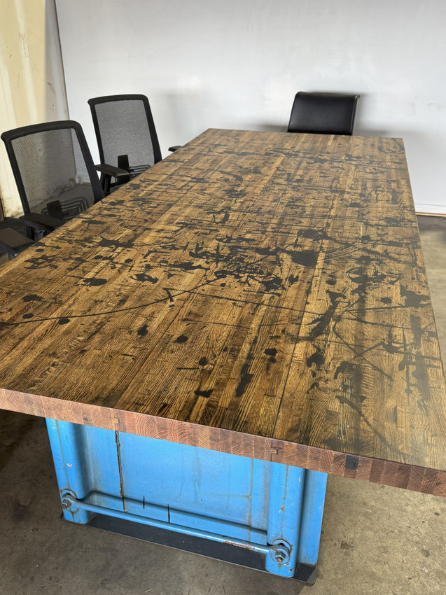 Blue Boxcar Ladder Dining Table Blue Boxcar Ladder Dining Table