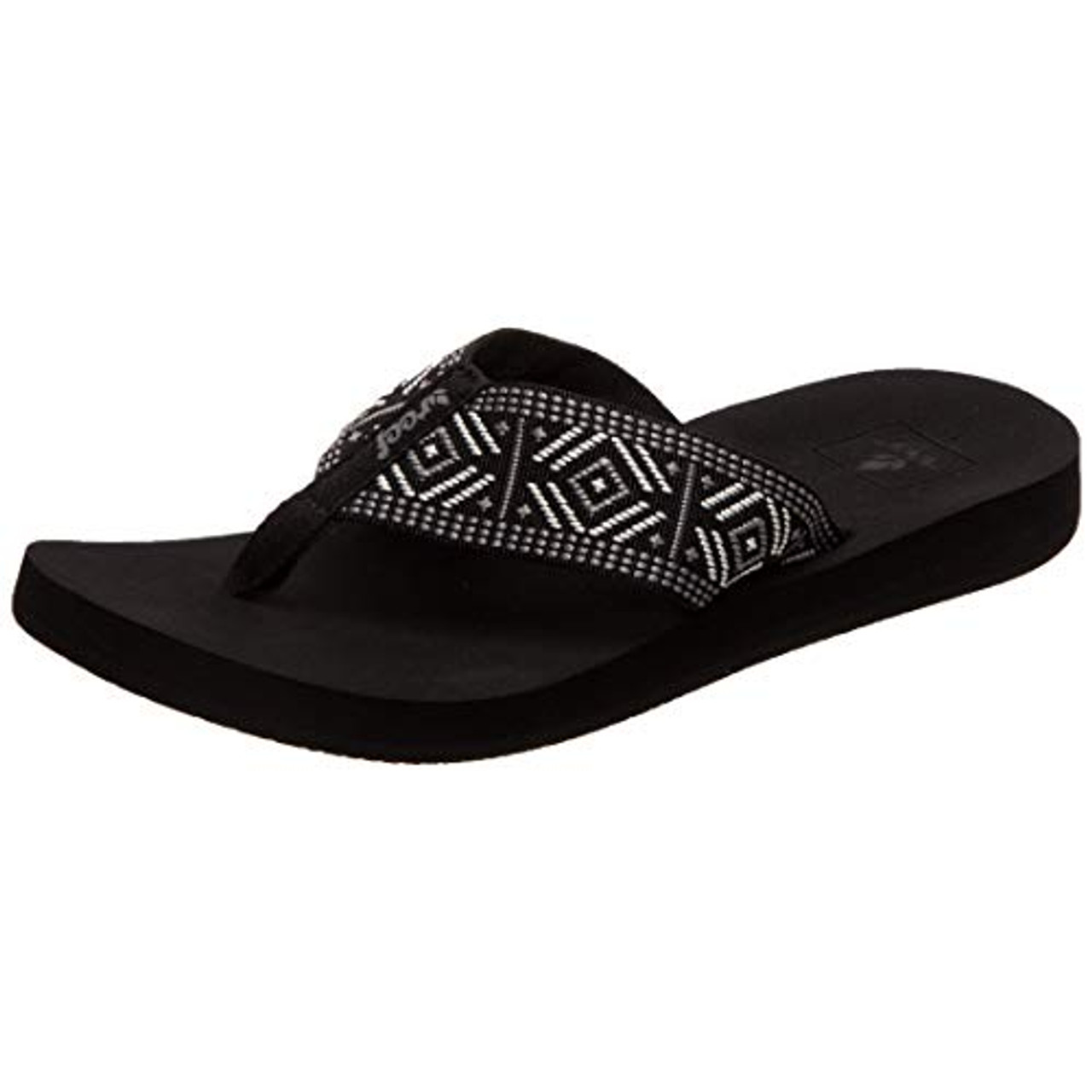 Womens black reef flip on sale flops