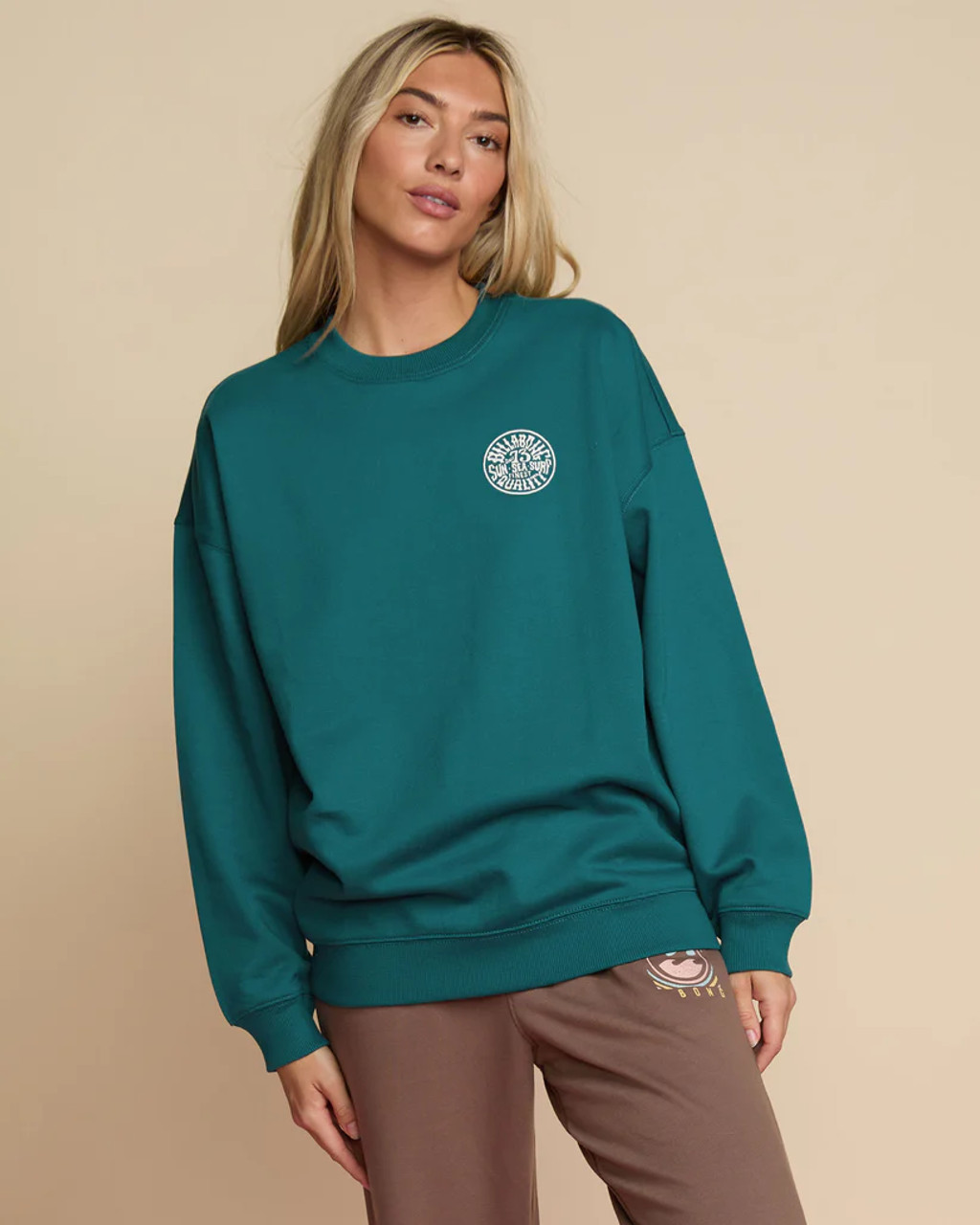 BILLABONG フード付きスウェットシャツ カーキ BILLABONG SUN SEA SURF CREW- Catalyst