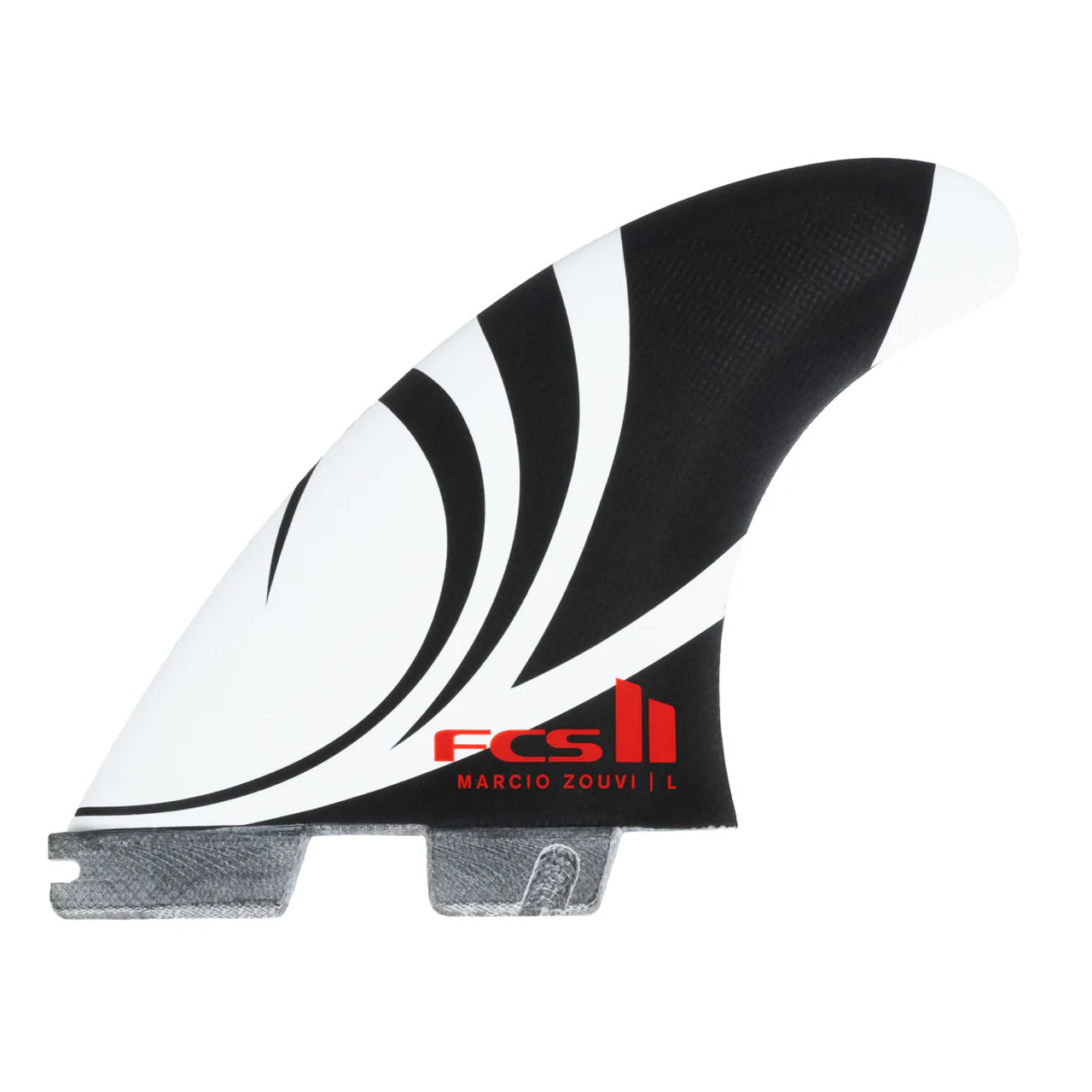 サーフィン FCS - FCS Il Sharpeye PC BlackWhite Large Tri FCS II SHARPEYE PC LARGE TRI FINS- Catalyst