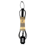 7" SLATER DESIGNS REGULAR SURFBOARD LEASH (Black/Black, 7'0")(SW)