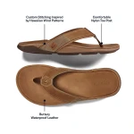 OLUKAI TUAHINE MEN'S LEATHER SANDAL - TOFFEE (10465)