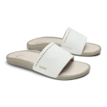 OLUKAI ULELE SLIDE WOMEN'S SANDAL - BRIGHT WHITE/TAPA (20561-WB20)