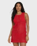 BILLABONG RISING TIDES WOMEN'S COVERUP DRESS - FIESTA RED (BL000137W)