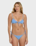 BILLABONG MINI WAVE CHECK CARA WOMEN'S BIKINI TOP - TRUE BLUE (BL000382W)