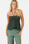 O'NEILL JUNIE WOMEN'S KNIT HALTER TANK - HUNTER GREEN (FA2640303)