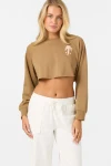ONEILL PALM RAW EDGE CROP FLEECE CREW (FA2641012)