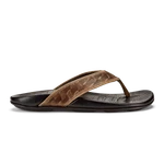OLUKAI HIKIANALIA MEN'S LEATHER BEACH SANDAL - TAN/DARK JAVA (10420)