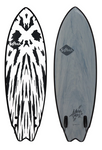 SOFTECH MASON TWIN 5'10 GUNMETAL BLACK SURFBOARD (MHTII-GUB-510)