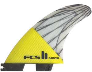 FCS II CARVER CARBON YELLOW MEDIUM TRI FIN (FCAR-CC02-MD-TS-R)