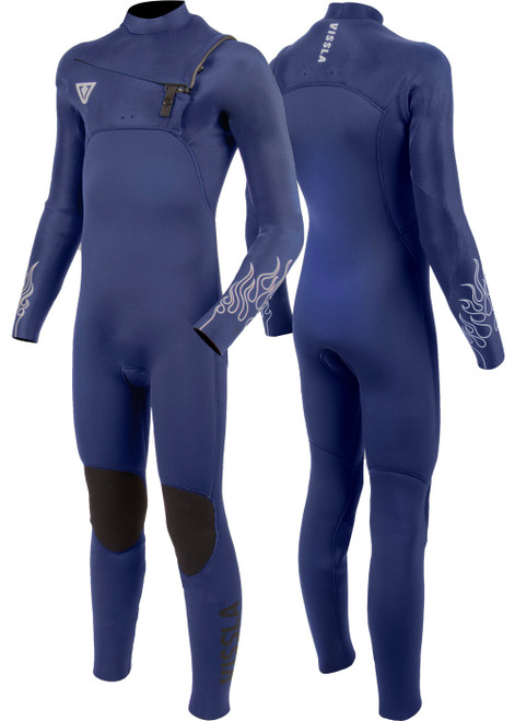 VISSLA HIGH SEAS BOYS 4-3 FULL CHEST ZIP WETSUIT