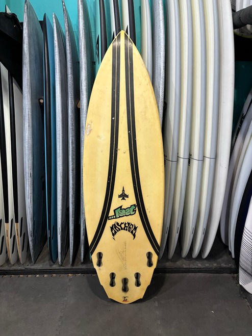 5'8 LOST CARBON WRAP V3 STEALTH USED SURFBOARD (171182B)