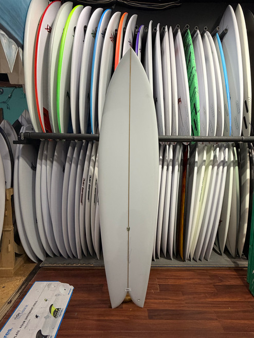 7'4 Christenson Long Phish Surfboard - Poly, 47.29L