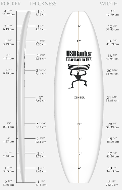 US Blanks 6'0 R Orange Blank