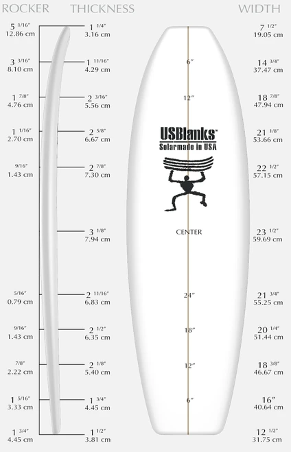 US BLANKS 6'5 A RED BLANK (U65AR)