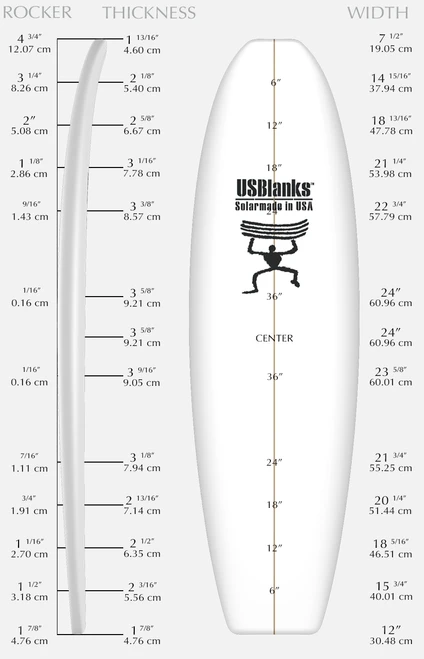 US Blanks 6'10 a Yellow Blank