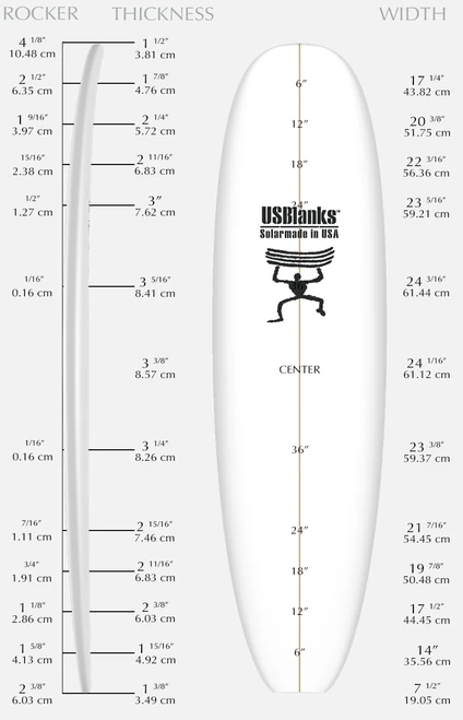 US BLANKS 7'4 SP BLUE BLANK (U74SPB)