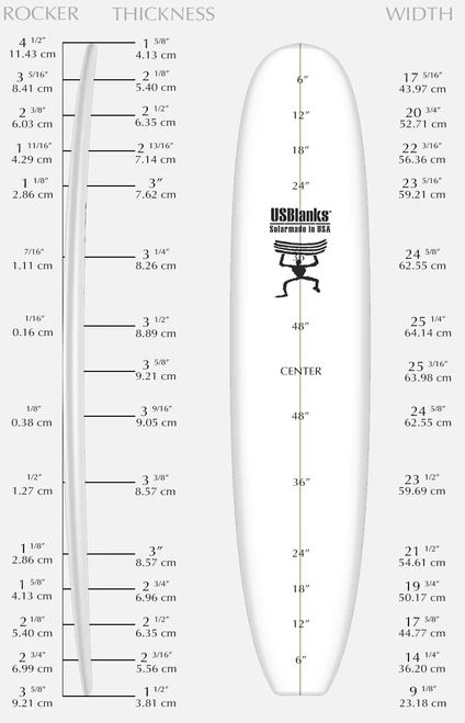 US Blanks 9'8 Y Blue Tm Blank