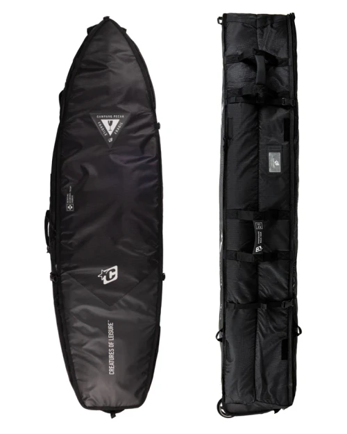6'7" CREATURES OF LEISURE SHORTBOARD TRIPLE WHEELY BOARDBAG (CS3W2667BKSI)