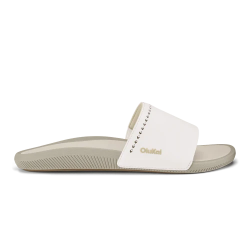 OluKai Ulele Slide Women's Sandal - Bright White/Tapa