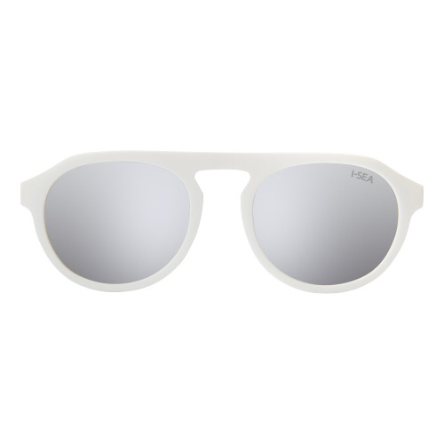 I-SEA IVAN FLORENCE SUNGLASSES - WHITE/SILVER MIRROR POLARIZED (614998132560)