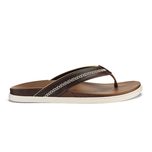 OluKai Shoreline Men's Leather Sandal - Toffee/Toffee