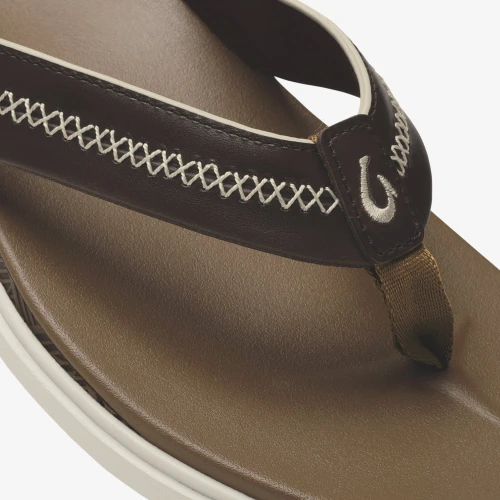 OluKai Shoreline Men's Leather Sandal - Toffee/Toffee