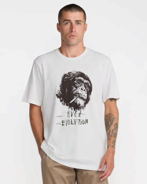RVCA EVOLUTION SHORT SLEEVE TEE ANTIQUE WHITE - Anw