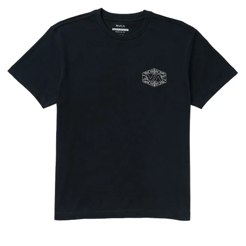 RVCA HEX FILIGRE SHORT SLEEVE TEE BLACK - Black