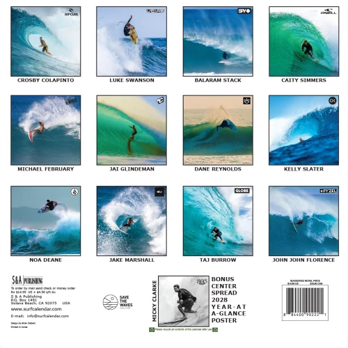 S & A Publishing 2027 Pro Surf Calendar