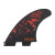 FCS II FT PC MED BLK/RED TRI MEDIUM FINS (FFTM-PC05-MD-TS-R)