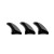 FIREWIRE VELOX LARGE THRUSTER SINGLE TAB FINS (FFVL-L-3-RAK-3CHA)