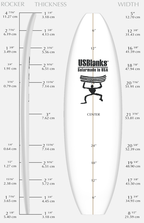 US BLANKS 6'0" R BLUE BLANK (U60RB)